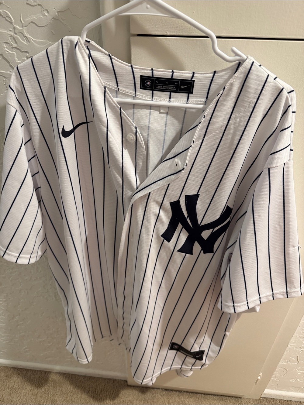 Nike White Pinstripe New York Yankees Baseball Jersey